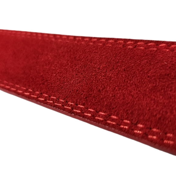 Banana Repulbic Belt Red Suede O-ring Buckle Synthetic Leather Unused - Picture 3 of 5